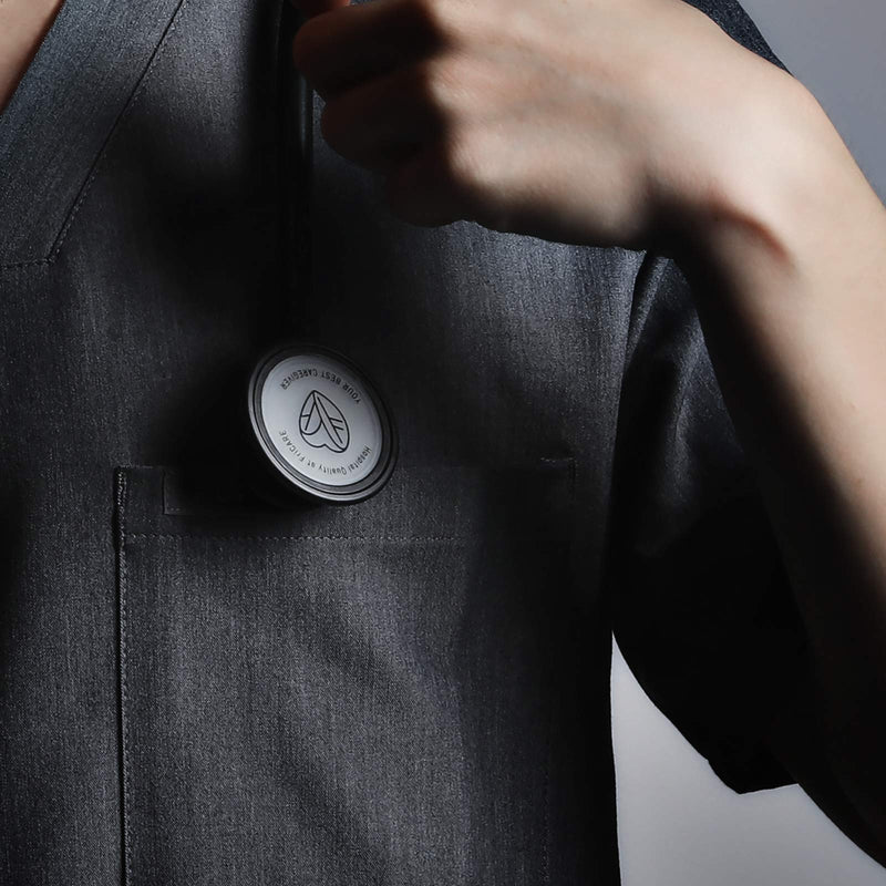 [Australia] - FriCARE Lightweight Dual Head Stethoscope for Medical Professionals Doctors, Aluminum Chestpiece and Headset (Black) Black 