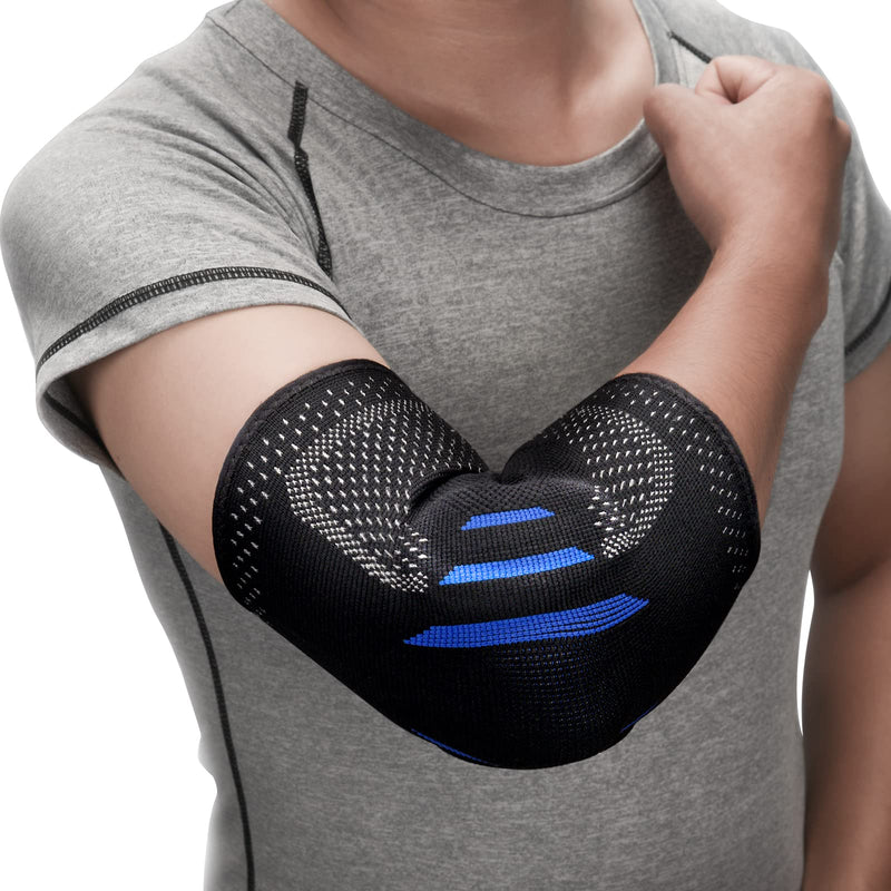 [Australia] - 2 in 1 Tennis Elbow Brace for Women Men, Compression Sleeve with Integrated Elbow Pads Breathable Tendonitis elbow Support Protector for Sports Golfer's Elbow Arthritis Treatment Reduce Joint Pain Medium 