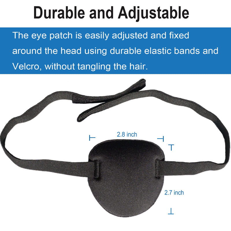 [Australia] - 2 Pcs Black Eye Patch for Adults and Kids,3D Adjustable Eyepatch for Amblyopia or Strabismus,for Right or Left Eye,Regular Use or Pirate Costume 