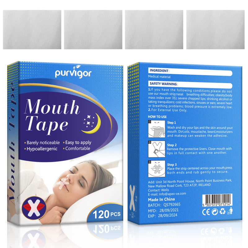 [Australia] - 120 Pcs Mouth Tape for Sleeping, Sleep Strips, Anti Snoring Mouth Strips, Less Mouth Breathing, Improve Snoring, Sleep Talk, Drooling and Sleeping Quality, Advanced Gentle Mouth Strips 