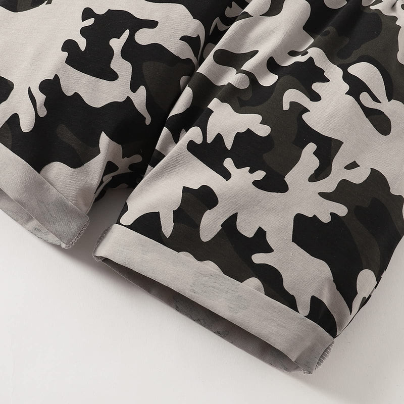 [Australia] - SOBOWO Baby Boys Girls Shorts 3-Pack Newborn Solid Color Cotton Sport Jogger Short Pants for Unisex Boy Girl 0-24 Months Black/Camo 0-3 Months 