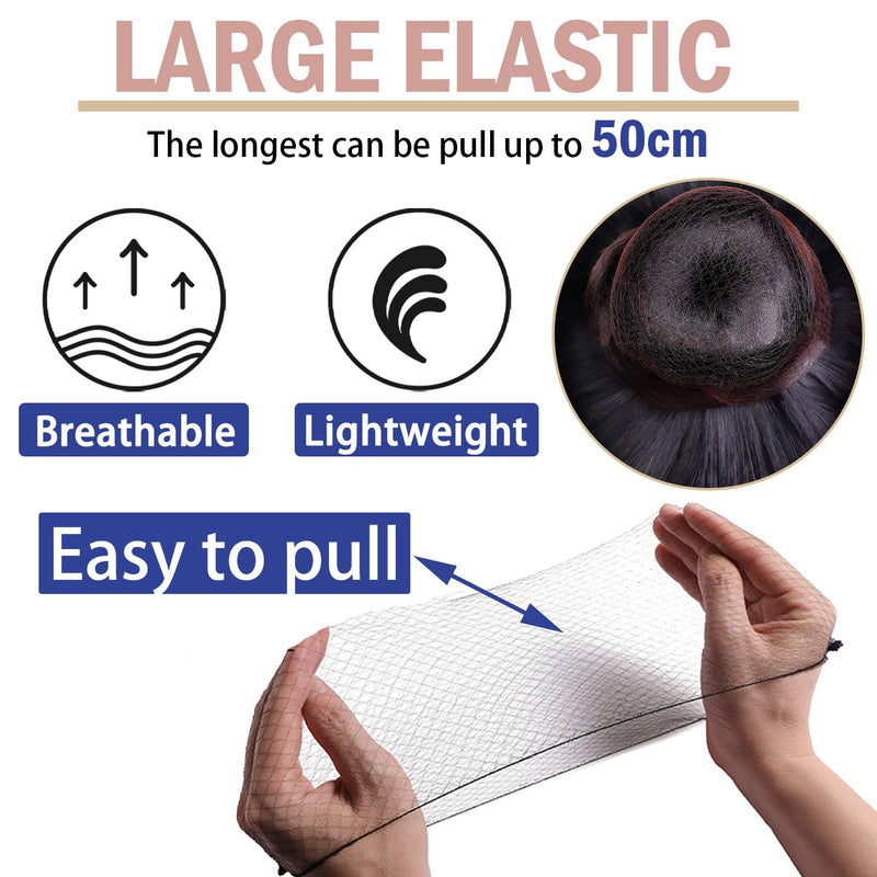 [Australia] - Bun Nets, Invisible Hair Bun Nets 50Pcs Black Bun Nets for Ballet Child Edge Mesh Hair Bun Accessories with 50Pcs Bobby Bun Pins for Dancers Catering Women Child Ballet (Storage Box) Black (50Pcs) 