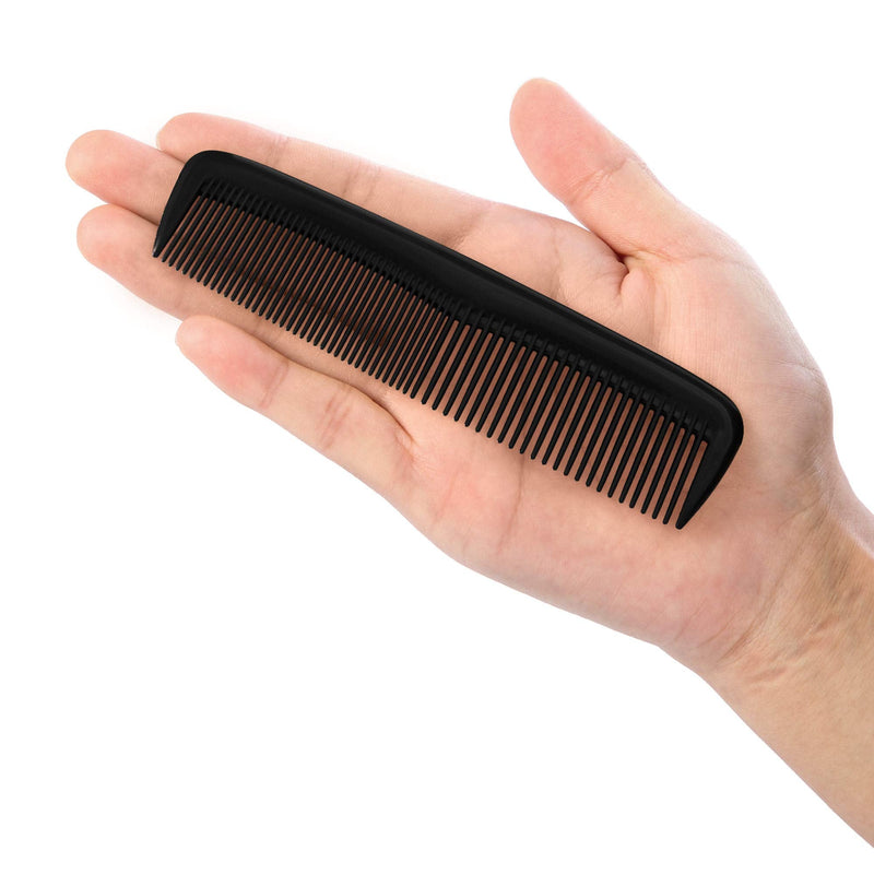 [Australia] - 12 Pieces Hair Combs Set Pocket Fine Plastic Hair Combs for Women and Men, Fine Dressing Comb (Black) Black 