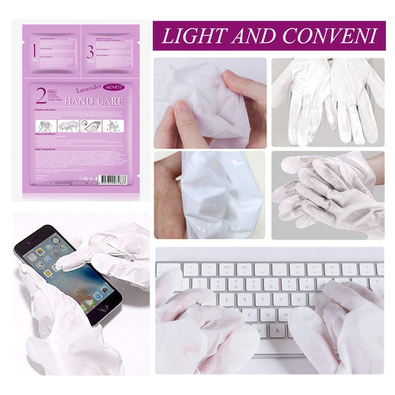 [Australia] - 3 Pairs Lavender 3 In 1 Hands Moisturizing Gloves, Hand Care Mask, Repair Rough Remove Dead Skin, for Dry, Aging, Cracked Hands 