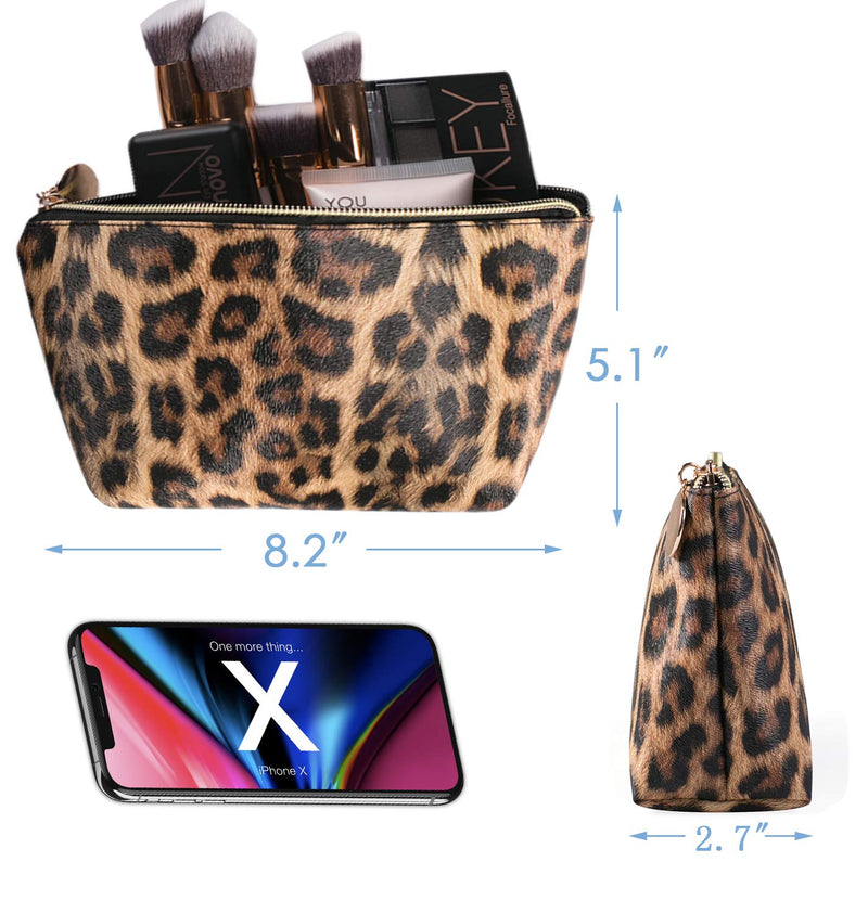 [Australia] - Makeup Bag Travel Cosmetic Bag for Purse Small Bag Leopard Cute Pouch Gift for Women and Girls Leopard print 