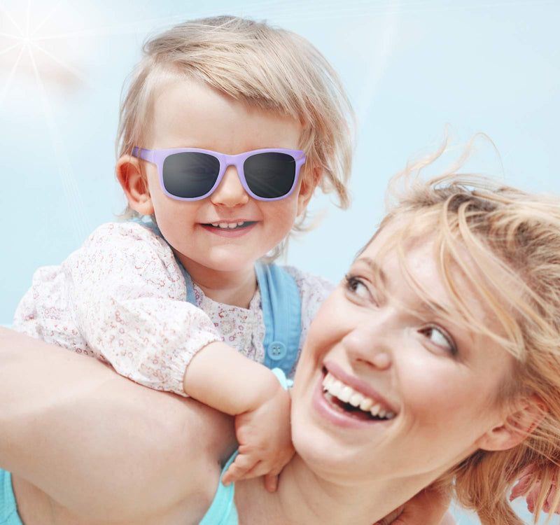 [Australia] - Nacuwa Baby Sunglasses - 100% UV Proof Sunglasses for Baby, Toddler, Kids - Ages 0-2 Years - Case and Pouch included Purple 