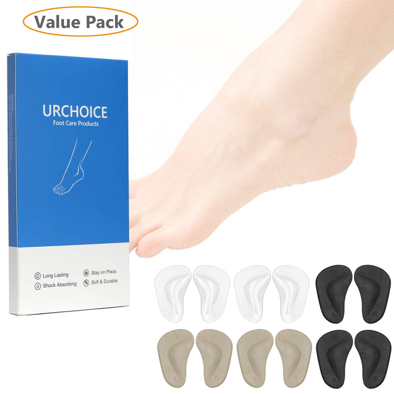 [Australia] - Gel Arch Support Cushions for Men & Women, Shoe Insoles for Flat Feet, Reusable Arch Inserts for Plantar Fasciitis, Adhesive Arch Pad for Relieve Pressure and Feet Pain- 6 Pairs (3 Colors) 3 Colors 