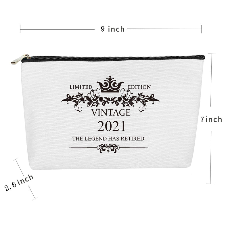 [Australia] - COFOZA Retirement Gift 2021 The Legend Has Retired Gifts Cosmetics Bag with Zipper Canvas Makeup Pouches Travel Toiletry Bag Retirement Gift Ideas for Woman Mom Grandma Aunt Teacher Boss Lady 2021 Retired 