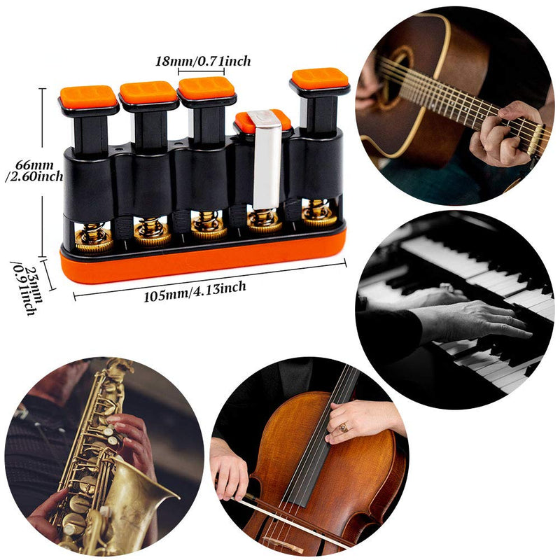 [Australia] - DILIMI Finger Strengthener,Guitar Beginner Exercier,Finger Trainer,Hand Grip Strength Trainer for Athletes,Musicians & Physical Therapy Orange 