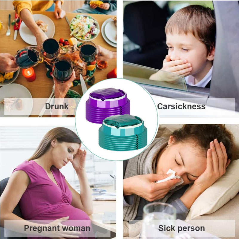 [Australia] - Vomit Bag Disposable Emesis Bag, 16 Pack Motion Sickness Bags Portable Barf Bags 1000ml Nausea Puke Bag with Round Rim for Adult Kids Travel Car Sickness 