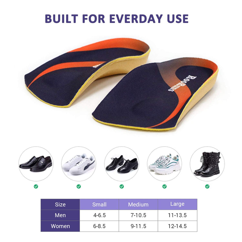 [Australia] - Orthotic Inserts 3/4 Length, Plantar Fasciitis Insoles with Metatarsal Pads Heel Cushion for Men and Women, High Arch Support Shoe Inserts for Flat Feet, Overpronation, Walking Running, M M(Men's7-10.5, Women's8-11.5) 