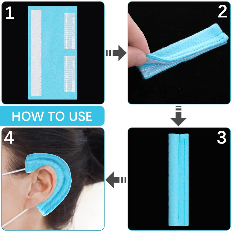 [Australia] - 6 Pcs Ear Protectors for Oxygen Tubing, Nasal Cannula Ear Cushions Soft Ear Pads for Oxygen Tubing (Blue) 