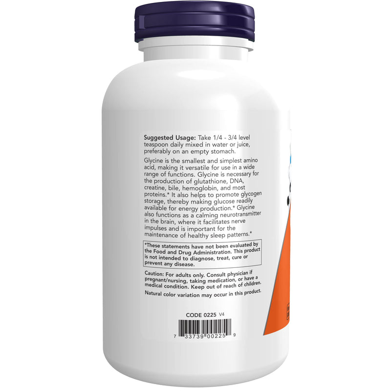 [Australia] - NOW Supplements, Glycine Pure Powder, Promotes Restful Sleep*, Neurotransmitter Support*, 1-Pound 