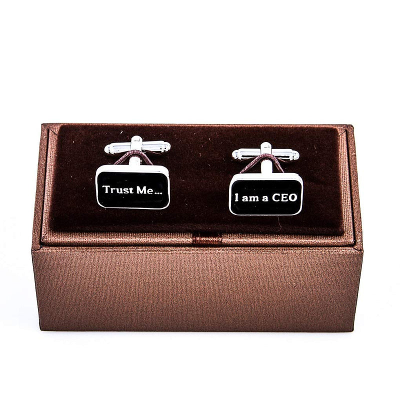 [Australia] - MRCUFF Trust me I am a CEO Pair Cufflinks in a Presentation Gift Box & Polishing Cloth 