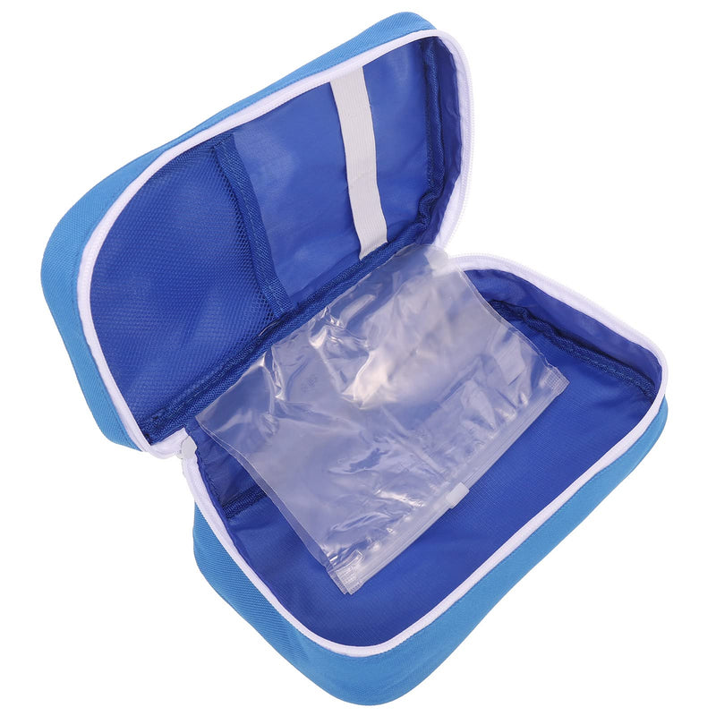 [Australia] - upain First Aid Bag Empty Small Medical Kit Pouch Travel Emergency Pouch Lightweight Medicine Storage Bag Multifunctional Layered for Emergency Home Office Car Outdoors Boat Camping Hiking Blue-a 