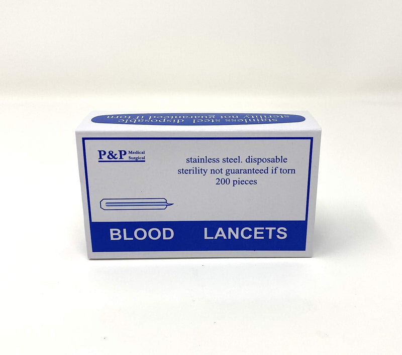 [Australia] - Disposable Stainless Steel Lancets Individually Foil Wrapped by P&P MEDICAL SURGICAL Box of 200 