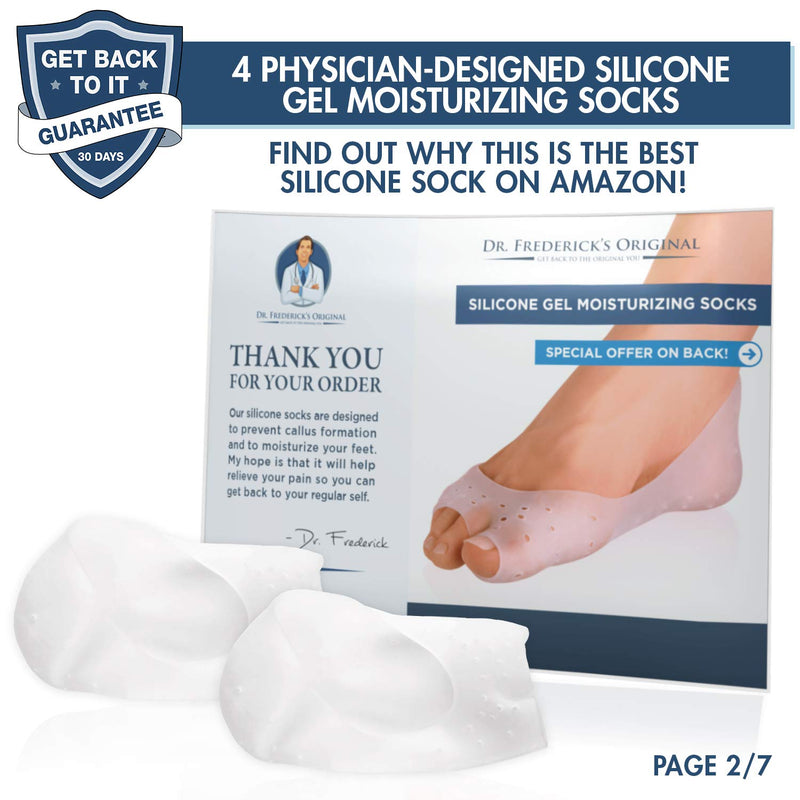 [Australia] - Dr. Frederick's Original Moisturizing Gel Socks - 4 Pieces - Prevents Dry Cracked Heels & Cracked Feet - Day & Night Socks - W4-10 | M5-8 