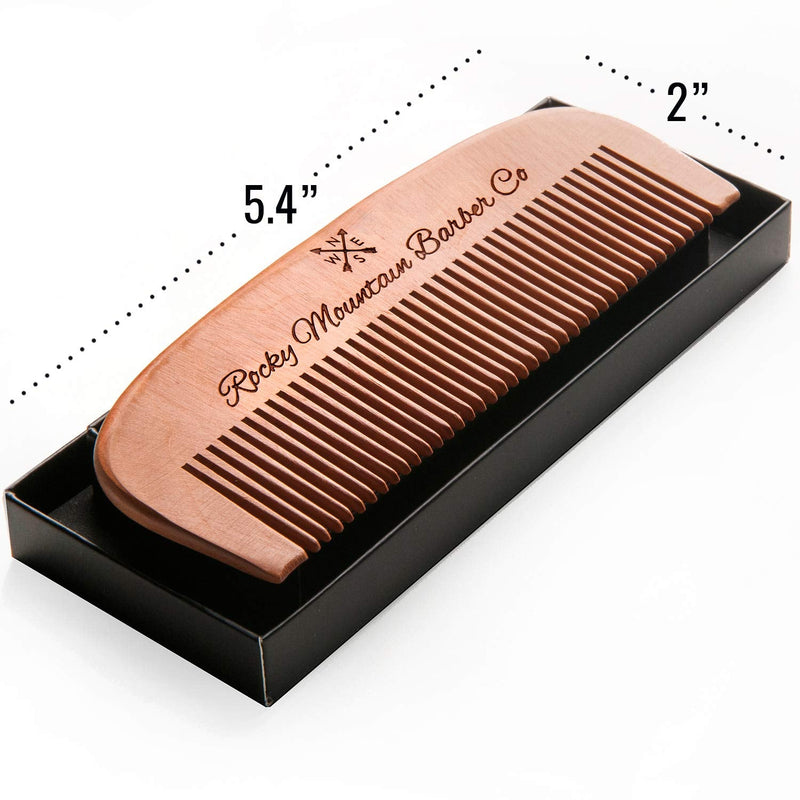 [Australia] - Hair Comb - Wood with Anti-Static & No Snag Handmade Brush for Beard, Head Hair, Mustache in Gift Box by Rocky Mountain 