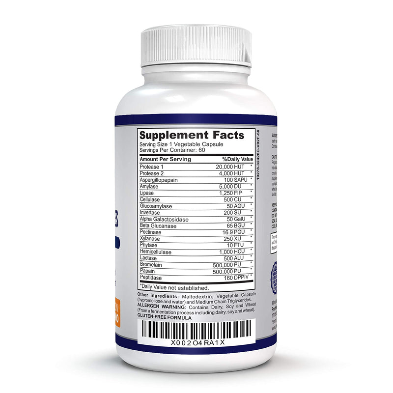 [Australia] - O!VITA Premium Digestive Enzymes with Plant-Based enzymes, Supports Better Digestion, Better Nutrient Absorption (60 Non-GMO Vegetable Capsules) 