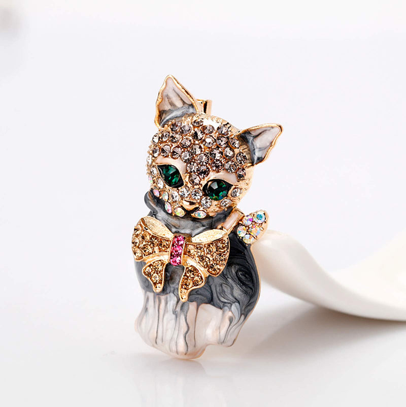 [Australia] - 101SANTEKI Brooch Pins for Women. Bulk Christmas Jacket Crafts Cute Pins Brooches Plump 3D Animal Pin for Women Girls cat 