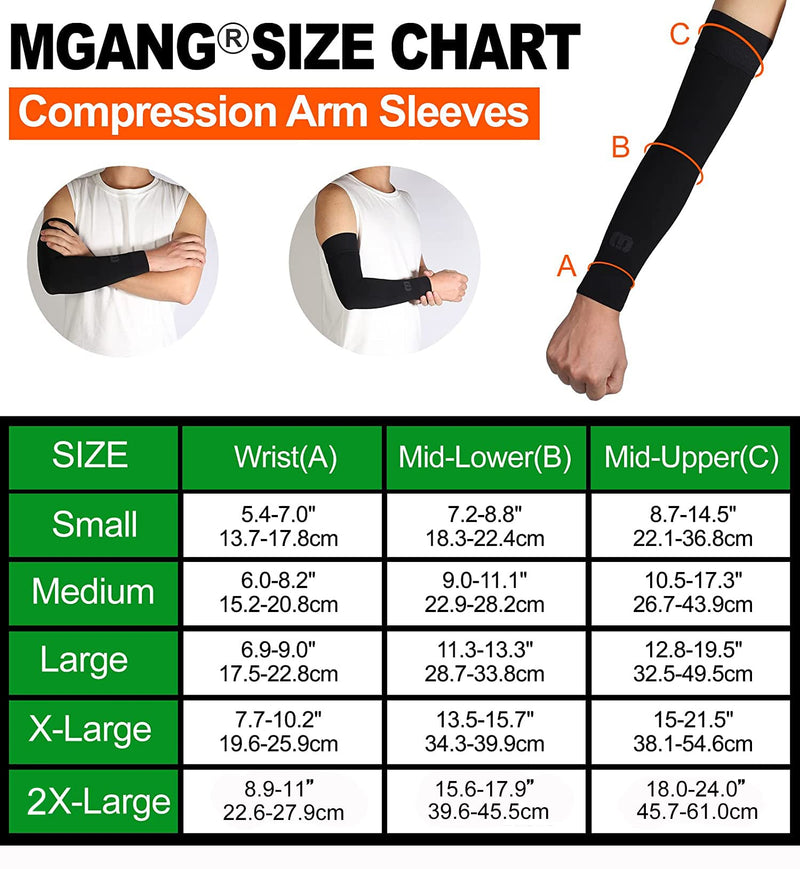 [Australia] - MGANG® Lymphedema Compression Arm Sleeve for Women Men, Opaque, 15-20 mmHg Compression Full Arm Support Without Silicone, Relieve Swelling, Edema, Post Surgery Recovery, Single Black XXL Black (15-20 Mmhg Without Silicone) XX-Large(Single) 