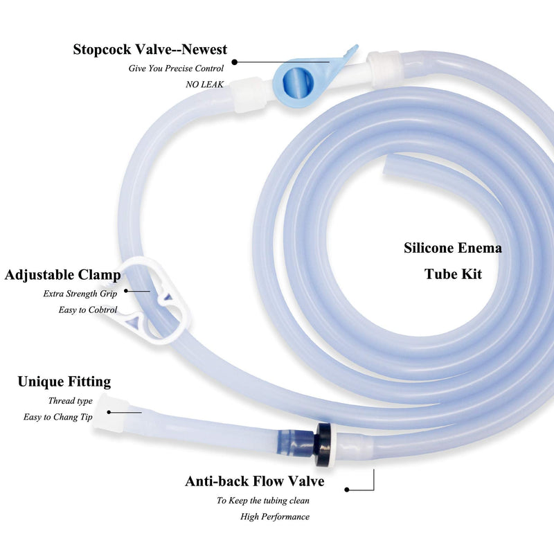 [Australia] - Topquafocus Large Enema Bucket Kit Anti-backflow Enema Kit for Men Women Colon Cleansing Detox Enemas 11oz Capacity 5 Tips Enema Kit…… 