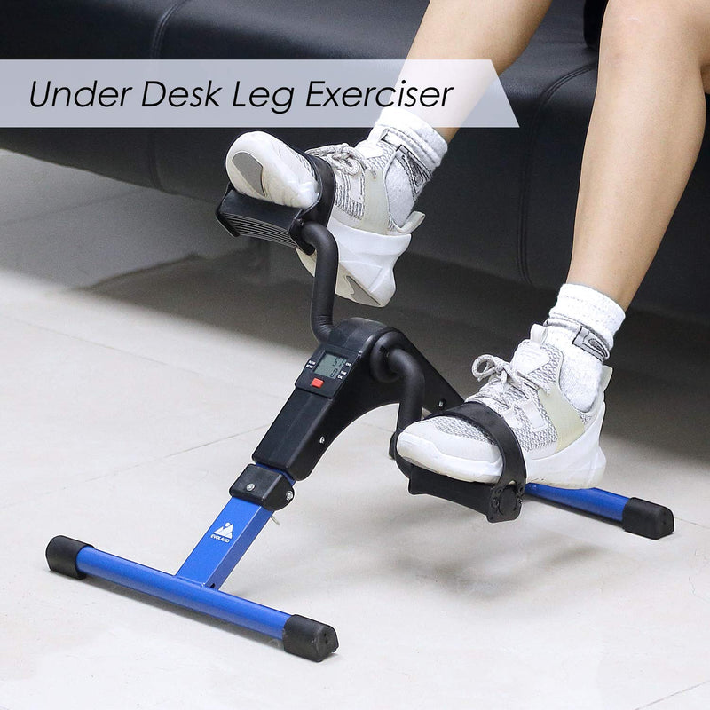 [Australia] - EVOLAND Pedal Exerciser Bike, Portable Home Fitness Mini Exercise Bike, Arm Leg Folding Exerciser Fitness Cycling with LCD Monitor and Adjustable Resistance, None Slip Mat Included Blue 