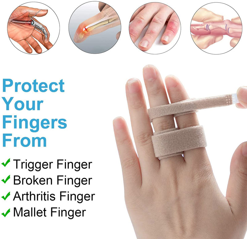 [Australia] - Finger Buddy Wraps, 12 PCS Finger Loops Tapes for Broken, Jammed, Swollen Finger or Dislocated Joint, Splints Brace for Pinky Ring Middle Index Trigger Finger, Toe Strap Bandage 2# 