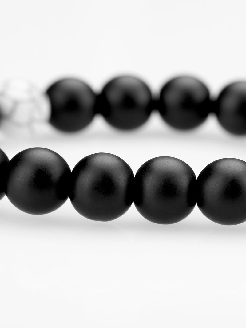 [Australia] - BBTO Howlite Bracelet Black Matte Agate Bracelet Couples Bracelet Distance Bracelet Energy Beads Bracelet for Valentine's Day Present 