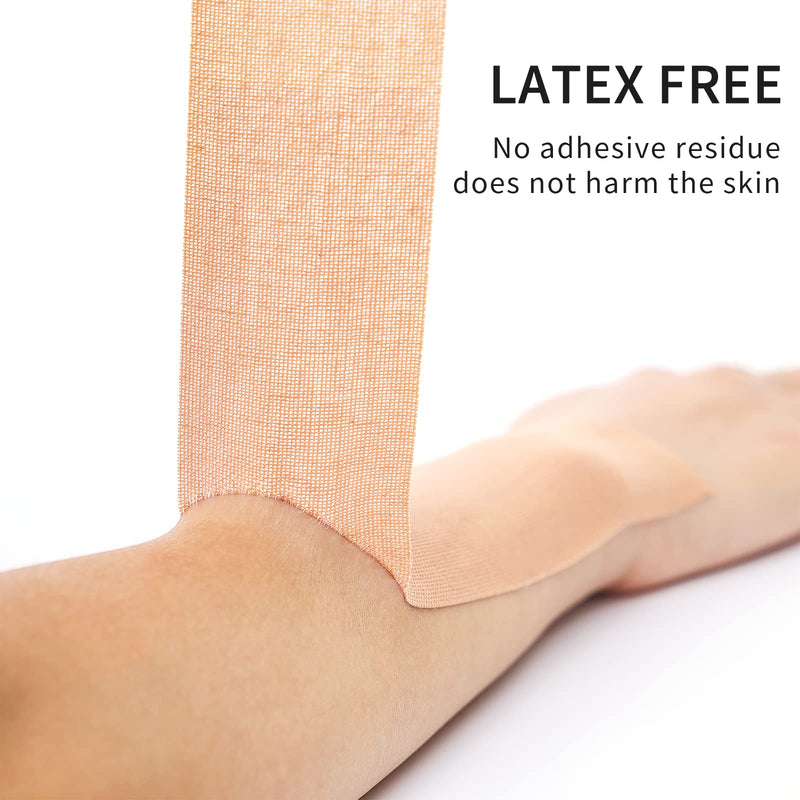 [Australia] - Lobtery Kinesiology Tape (3 Uncut Rolls) Waterproof Athletic Tape Sports for Knee Shoulder and Elbow, Kinesio Tape for Pain Relief, Latex Free, 2 inch x 16.4 feet Roll, Beige 