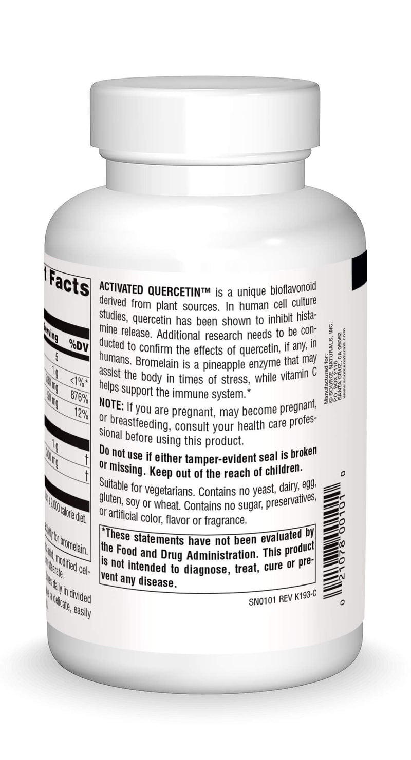 [Australia] - Source Naturals Activated Quercetin - Plant-Derived Bioflavonoid Complex - Seasonal & Immune Defense - 200 Tablets Vegetarian Friendly 
