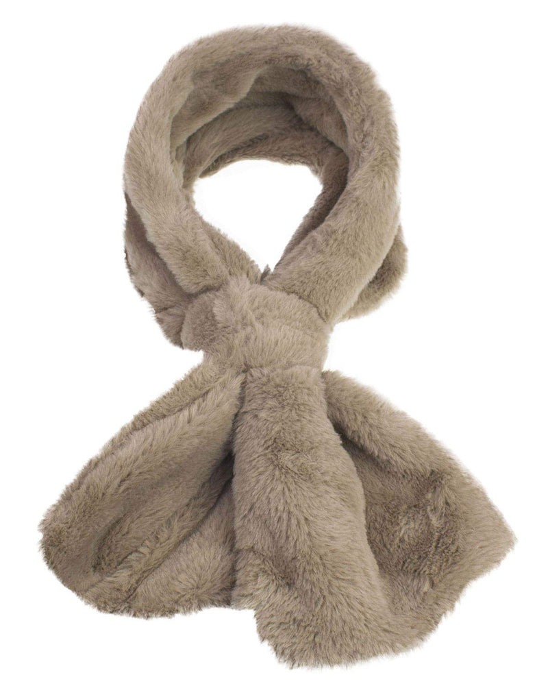 [Australia] - Woman Soft Winter Double Sided Fluffy Faux Fur Warmer Scarf Style in Two Ways Brown 