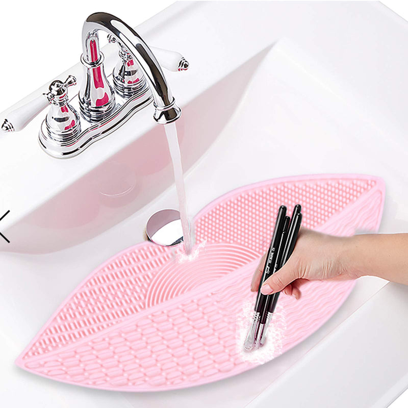 [Australia] - PINKZIO 3PCS Silicone Makeup Brush Cleaning Mat, Portable Brush Cleaner Mat (Red,Blue,Pink) 