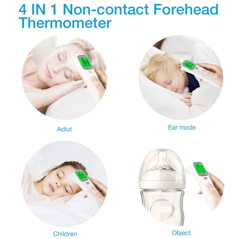 [Australia] - Wellue Touchless Baby Thermometer, Infrared Forehead and Ear Thermometer, Medical Temporal Thermometer for Adults, Kids, Babies, Large LCD Screen, Memory Recall and Fever Alarm Non-Bluetooth Version 