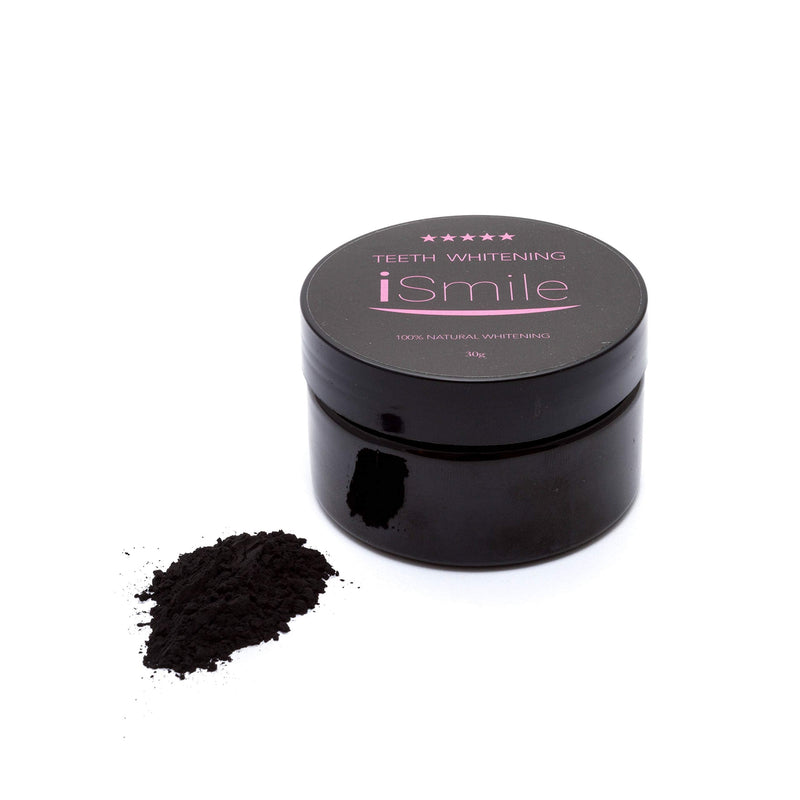 [Australia] - iSmile Activated Charcoal Teeth Whitening Powder – Menthol Flavour - 100% Natural and Vegan Friendly – Less Abrasive for Better Stain Removal - Freshens Breath 
