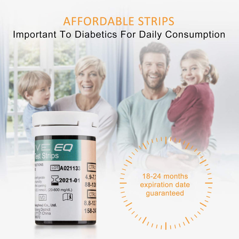 [Australia] - Diabetes Test Strips Blood Glucose Test Strips x 50 and Diabetes Lancets x 50,Blood Suger Test Strips for UK Diabetics - in mmol/L (Compatible with Exactive EQ Impulse) 