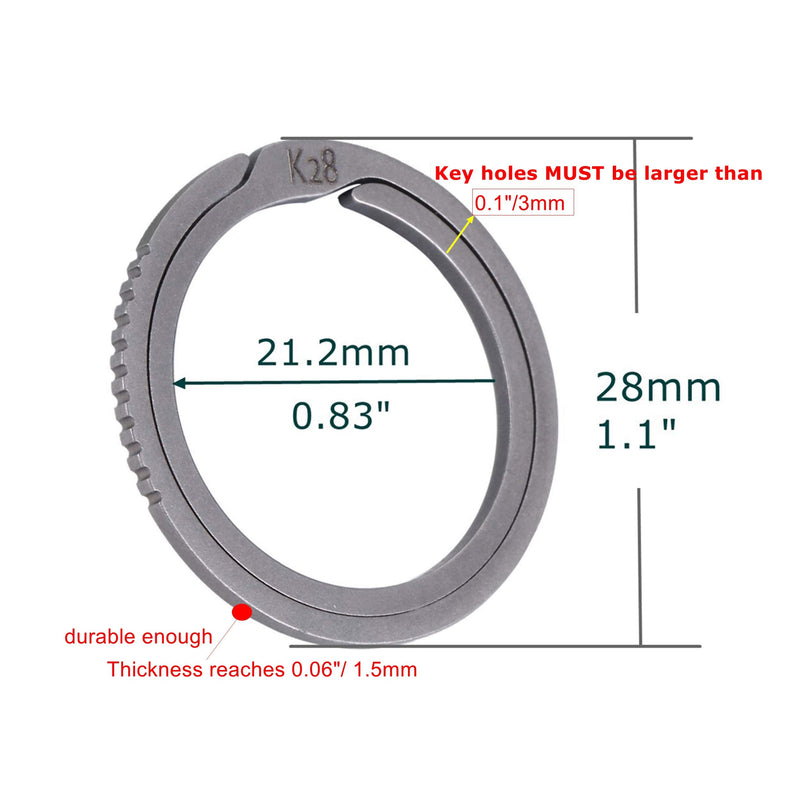 [Australia] - BANG TI Titanium Quick Release Side Pushing Key Rings Labor Saving 2-Pack/ 5-Pack Kit 