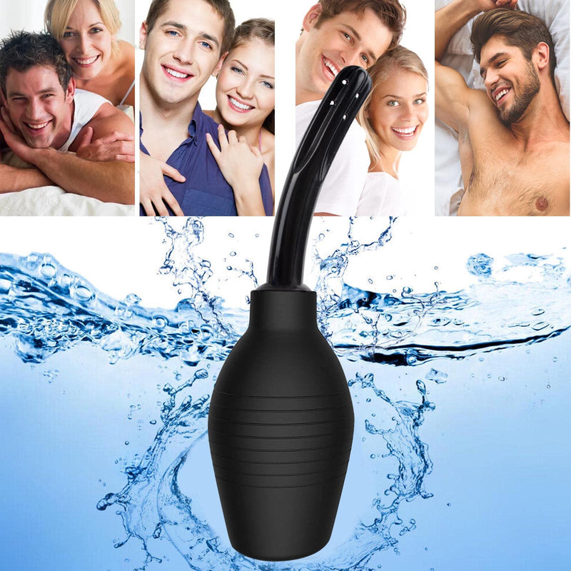 [Australia] - AWAVM 310ML Anal Douche Enema Bulb Vaginal Douche Enema Cleaner for Women’s or Man’s Health Safe Comfortable Rubber Washing Cleaning Douche Kit black 