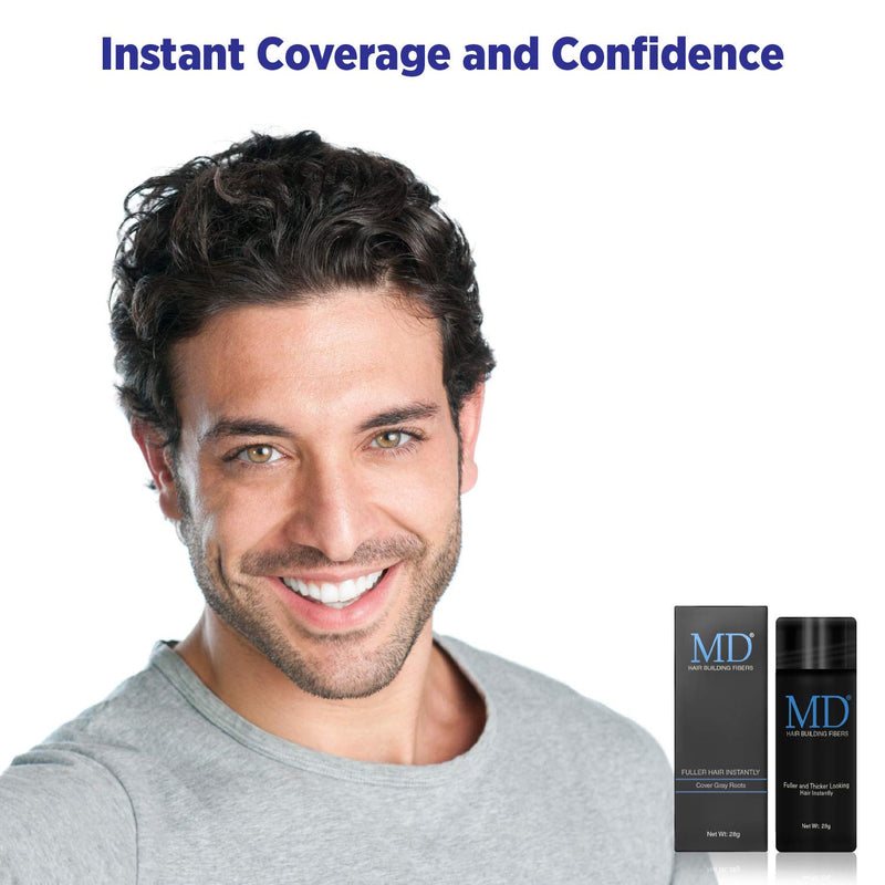 [Australia] - MD Ultimate Hair Thickening Black Fibers for Men & Women | Premium Hair Building Formula| Conceals Hair Loss & Create Instant Hair on Thinning Area | Black 