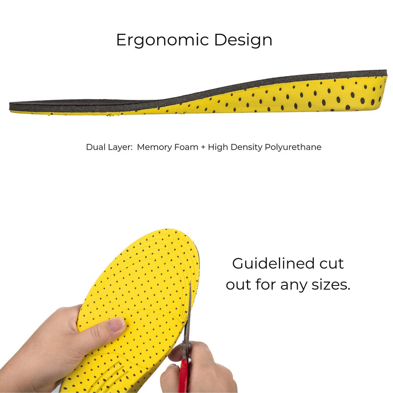 [Australia] - Height Increase Insole - Elevator Shoe Conversion - 1 Inch Taller (Black) Invisible Increased Heel Lifting Inserts Shoe Lifts Shoe Pads (Large US 8 -13 Men or US 10 - 15 Women) 