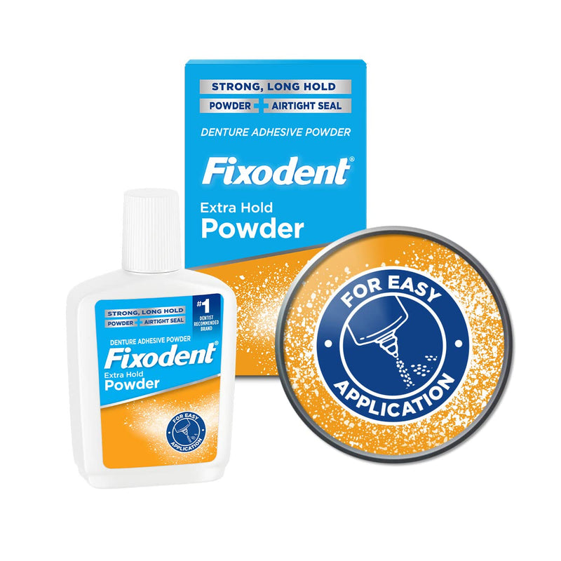 [Australia] - Fixodent Extra Hold Denture Adhesive Powder, 2.7 Ounce (Pack of 4) 