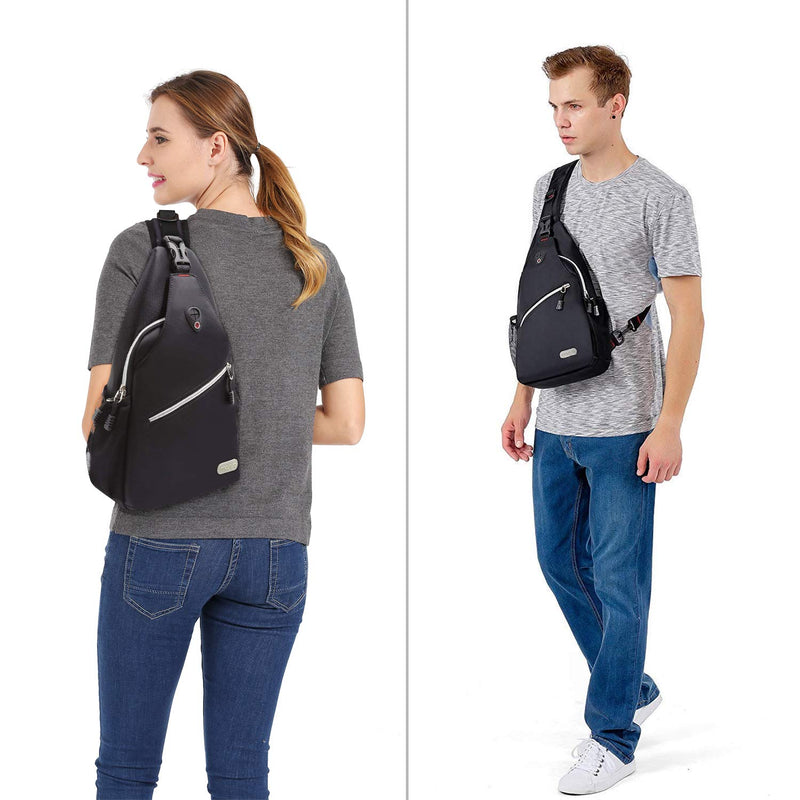 [Australia] - MOSISO Sling Backpack, Multipurpose Crossbody Shoulder Bag Travel Hiking Daypack Black 