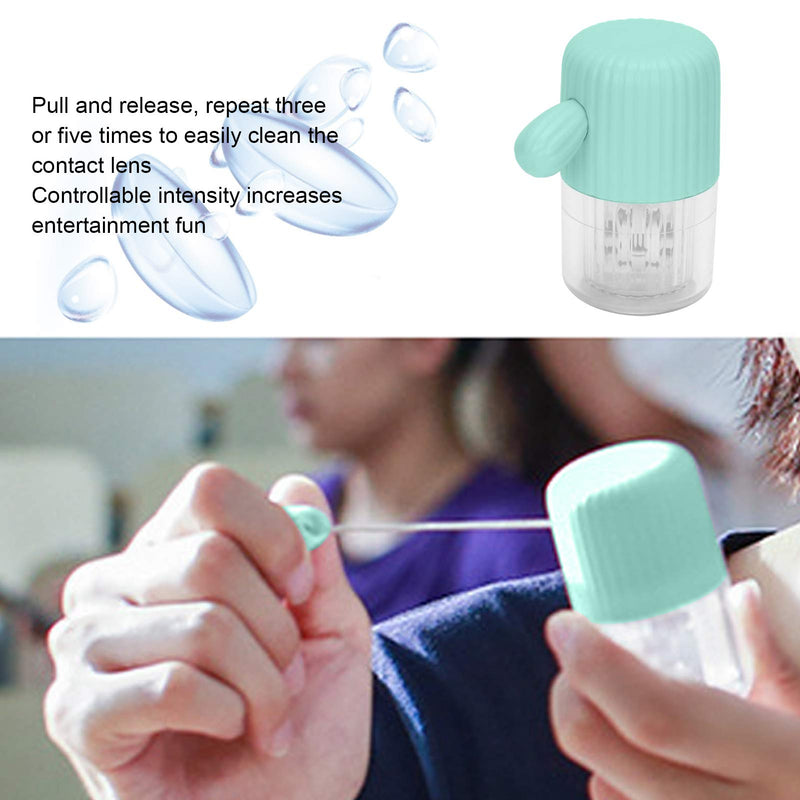 [Australia] - Portable Contact Lens Cleaner Washer Manual Contact Lens Cleaning Case Box with Tweezer, Contact Lens Washer Cleaner Contact Lens Case for Travel and Home(green) Green 