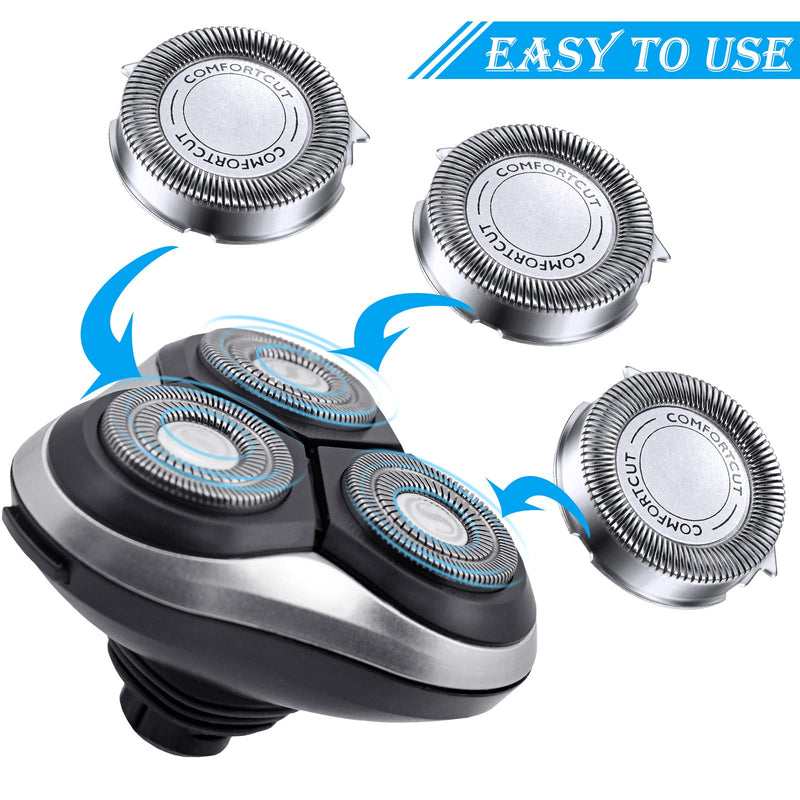 [Australia] - Mudder SH30/50/52 Shaver Replacement Heads Compatible with Philips Electric Shaver Series 1000, 2000, 3000, 5000 and Model AT8xx/AT7xx/PT8xx/PT7xx Style with Pointed Blade, Non-Original (3 Pieces) 