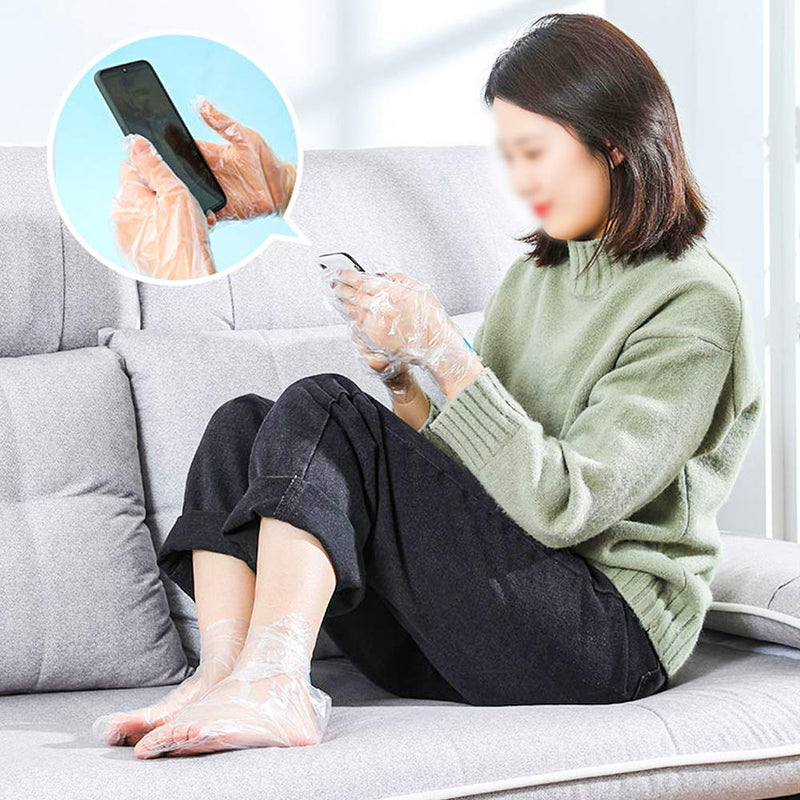 [Australia] - SelfTek 200Pcs Paraffin Wax Bath Liners Disposable Plastic Hand and Foot Bags for Pedicure Hot Spa Wax Treatment Thermal Paraffin Wax Therapy with 200 Stickers for Snug Closure 