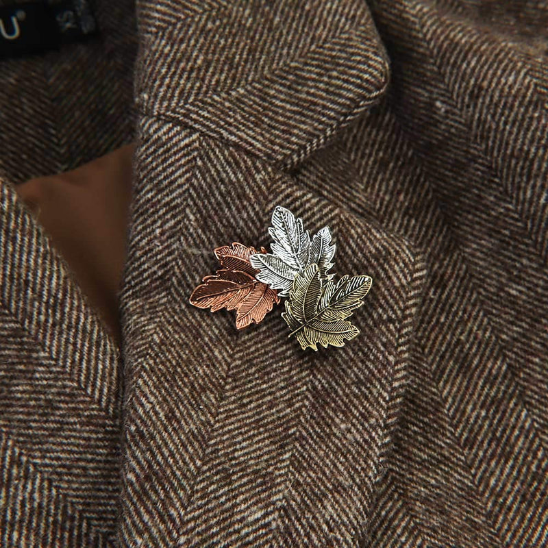 [Australia] - Vintage Broches Girls Pin Maple Leaf Brooch Bronze Brooches Pins Exquisite Collar for Women Dance Party Accessories 