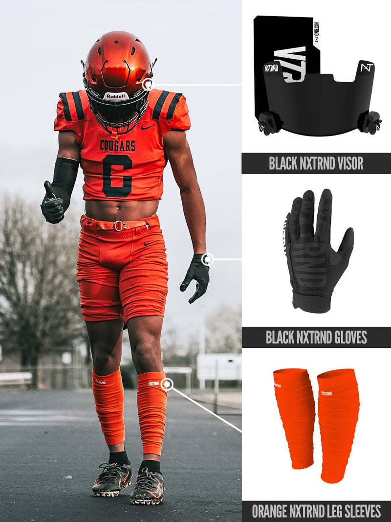 [Australia] - Nxtrnd Football Leg Sleeves, Calf Sleeves for Men & Boys, Sold as a Pair Orange One Size 