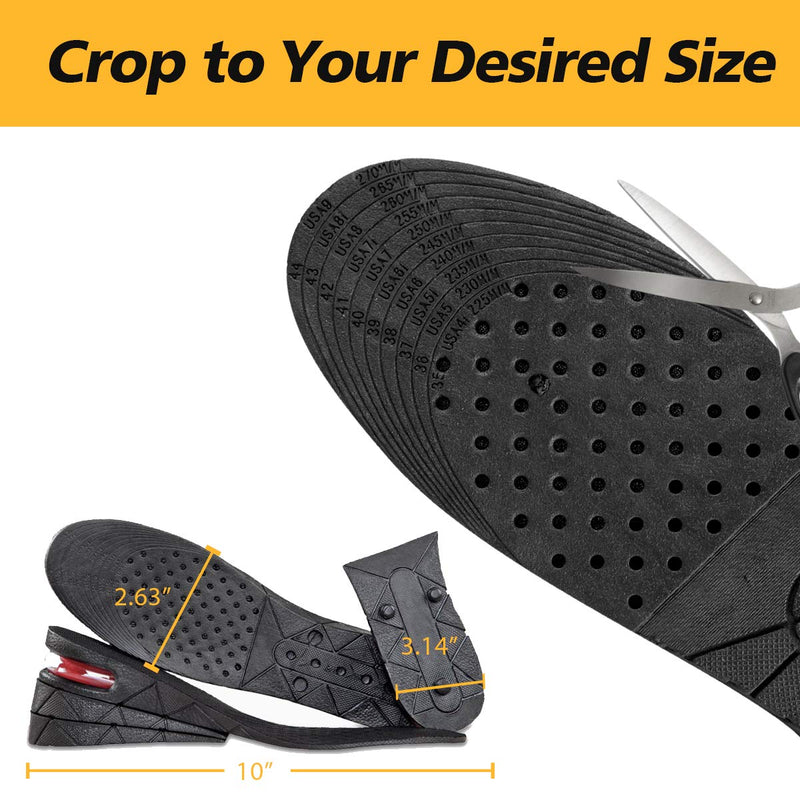 [Australia] - NTSWZYS Shoe Lifts for Men & Women Orthotic Heel Shoe Lifts Kit with Air Cushion Heel Inserts Invisible Height Increase Insoles Variable Height 1.2-3.54Inch 4 Layer 