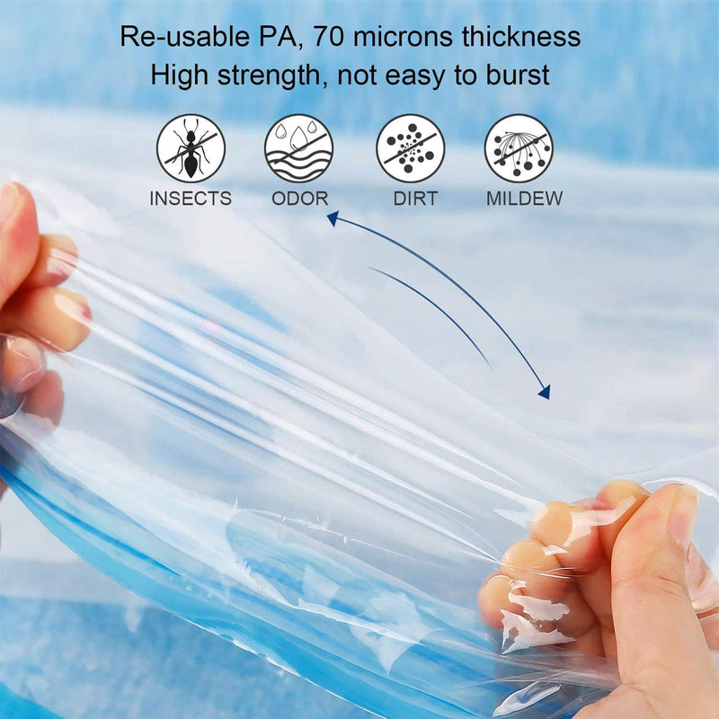 [Australia] - Premium Reusable Vacuum Bags (Jumbo 4 Pack,Travel Hand Pump Included)Jumbo Airtight Space Compression Bags - Max Space Saving for Bedding, Duvets, Clothes 