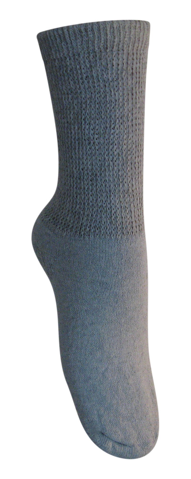 [Australia] - Diabetic Womens Crew Socks (3 Pack) 9-11, Gray, Made in The USA 